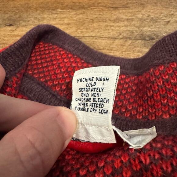 Westbound M Red & Purple Geometric Open Cardigan Sweater Duster Colorful EUC - Picture 5 of 8